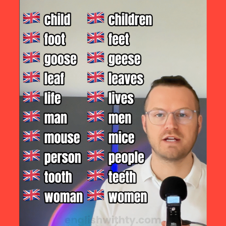 Unregelmäßige Pluralformen im Englischen