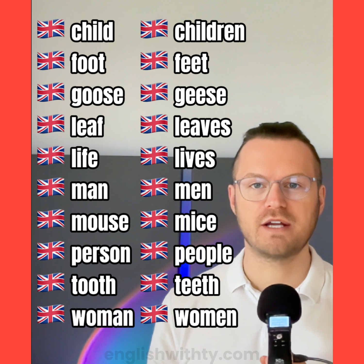 Unregelmäßige Pluralformen im Englischen